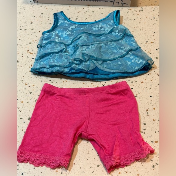 Build-A-Bear Blue Lace Top and Pink Leggings, Plush‎ NOT Included - Picture 3 of 10